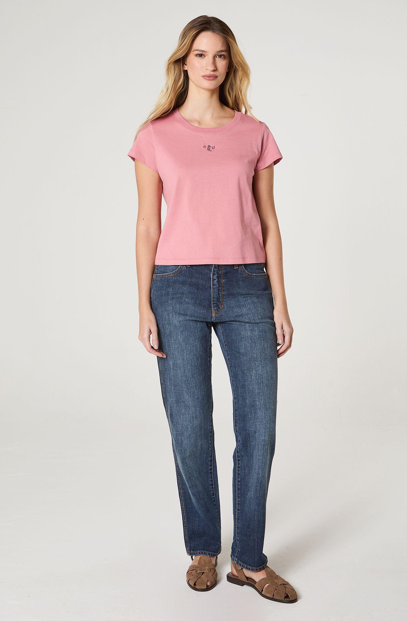 Polera Mujer Crop Manga Corta Regular Fit 100% Cotton-0