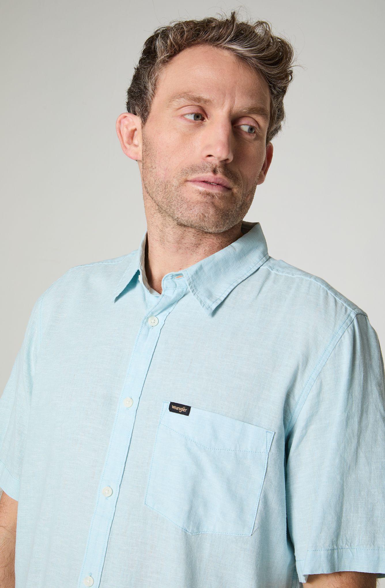 Camisa Hombre Manga Larga Lino 1 Bolsillo Regular Fit-2