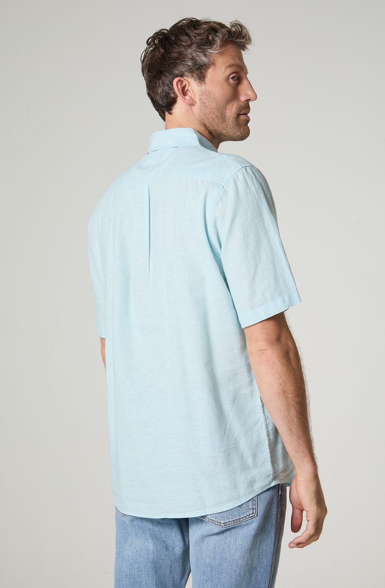 Camisa Hombre Manga Larga Lino 1 Bolsillo Regular Fit-3