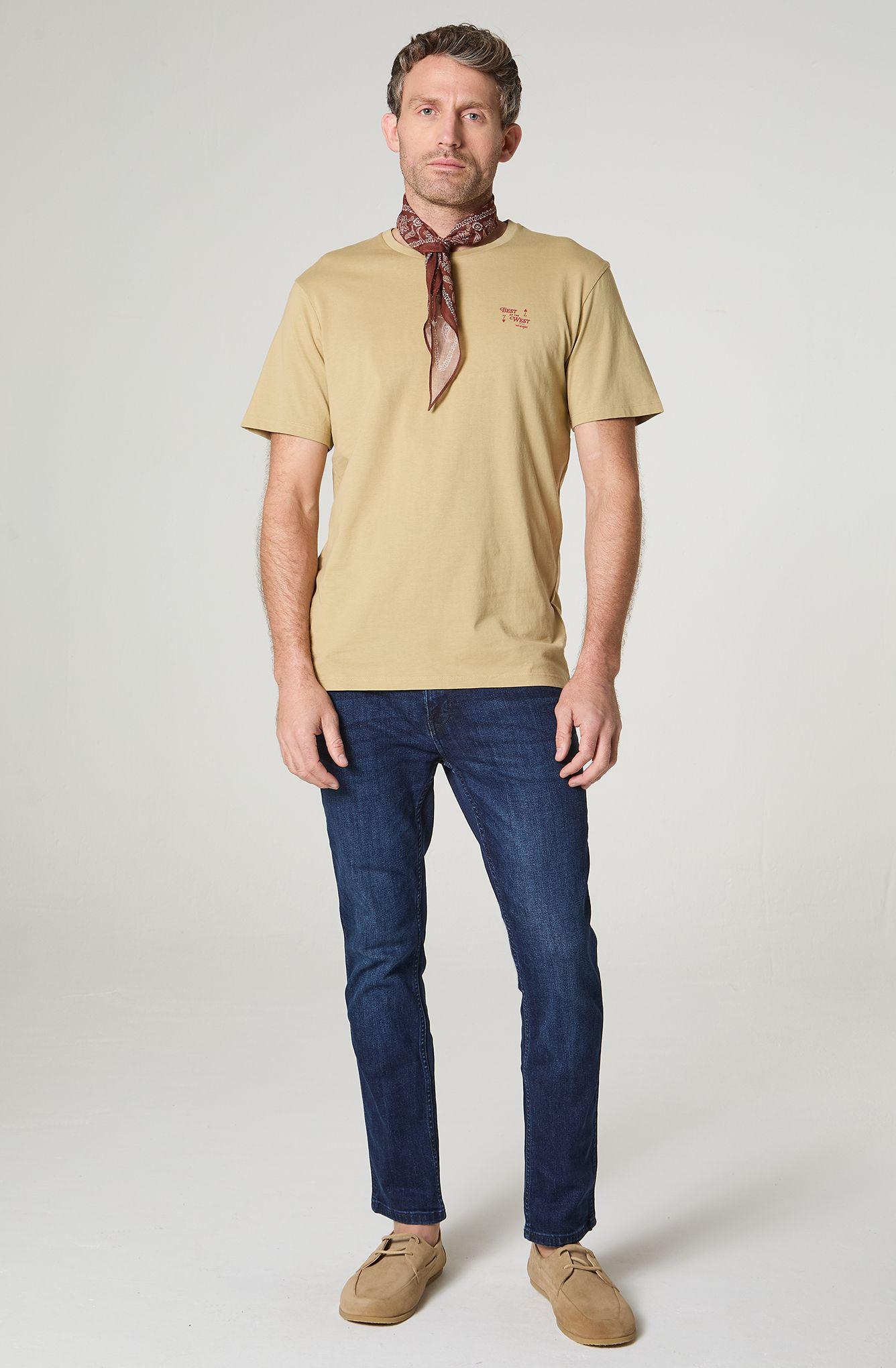 Polera Hombre Cuello Redondo Manga Corta Regular Fit 100% Cotton-0