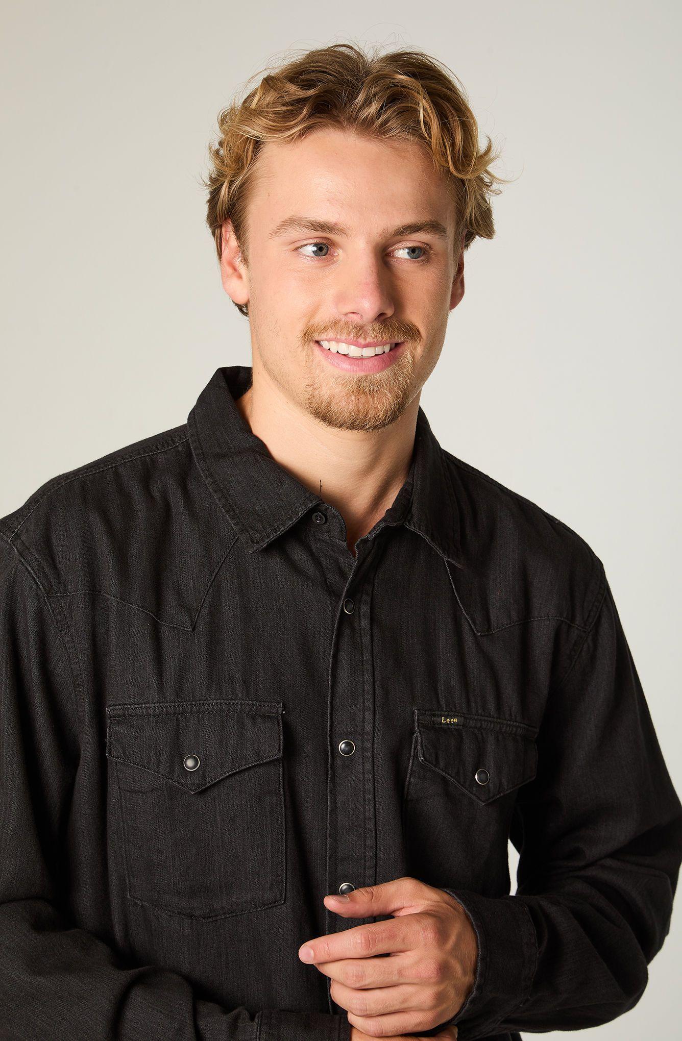 Camisa  Hombre Regular Negro Western -2