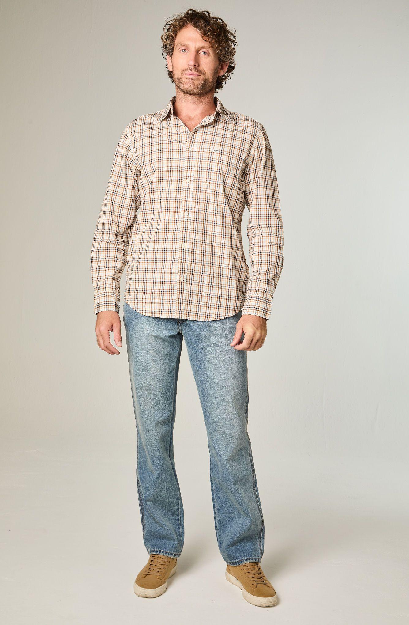 Jeans Hombre Wrangler Texas Straight Tiro Alto Blue-1