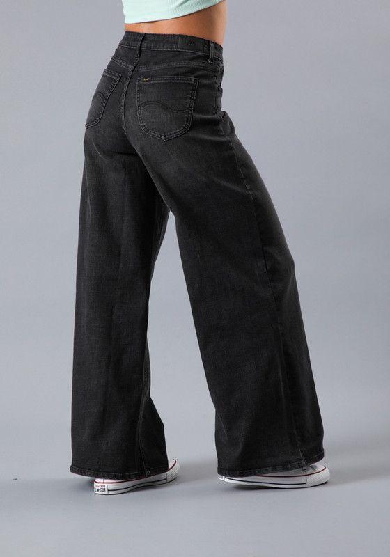 Jeans Drew Loose Fit Tiro Alto Negro-1