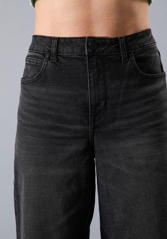 Jeans Drew Loose Fit Tiro Alto Negro-3