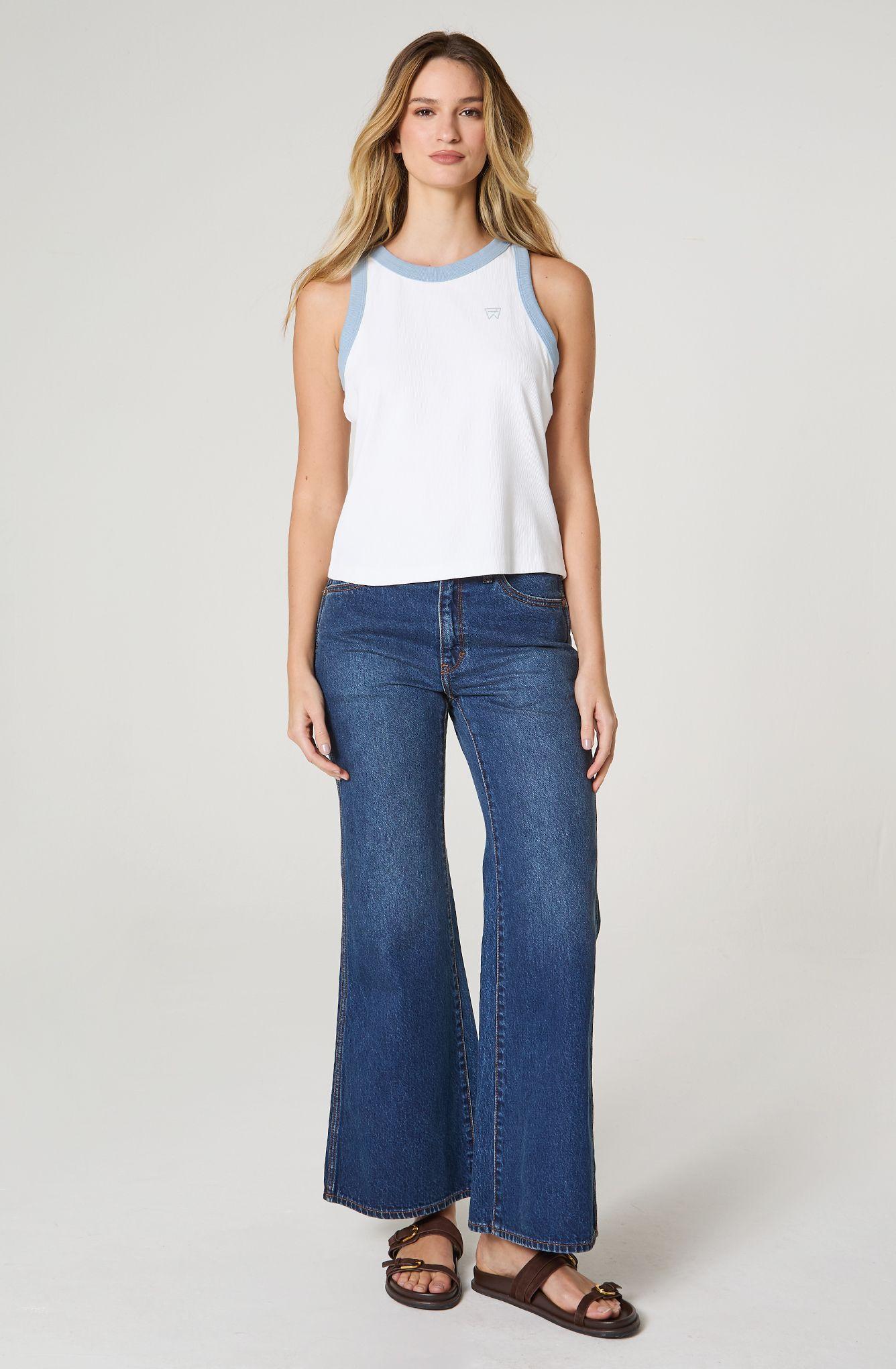 Polera Mujer Ringer Tank Sin Mangas Slim Fit-0