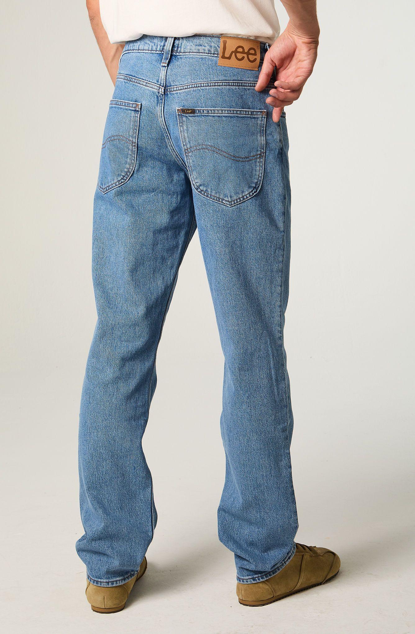 Jeans Hombre Straight Tiro Alto Celeste Brooklyn -2