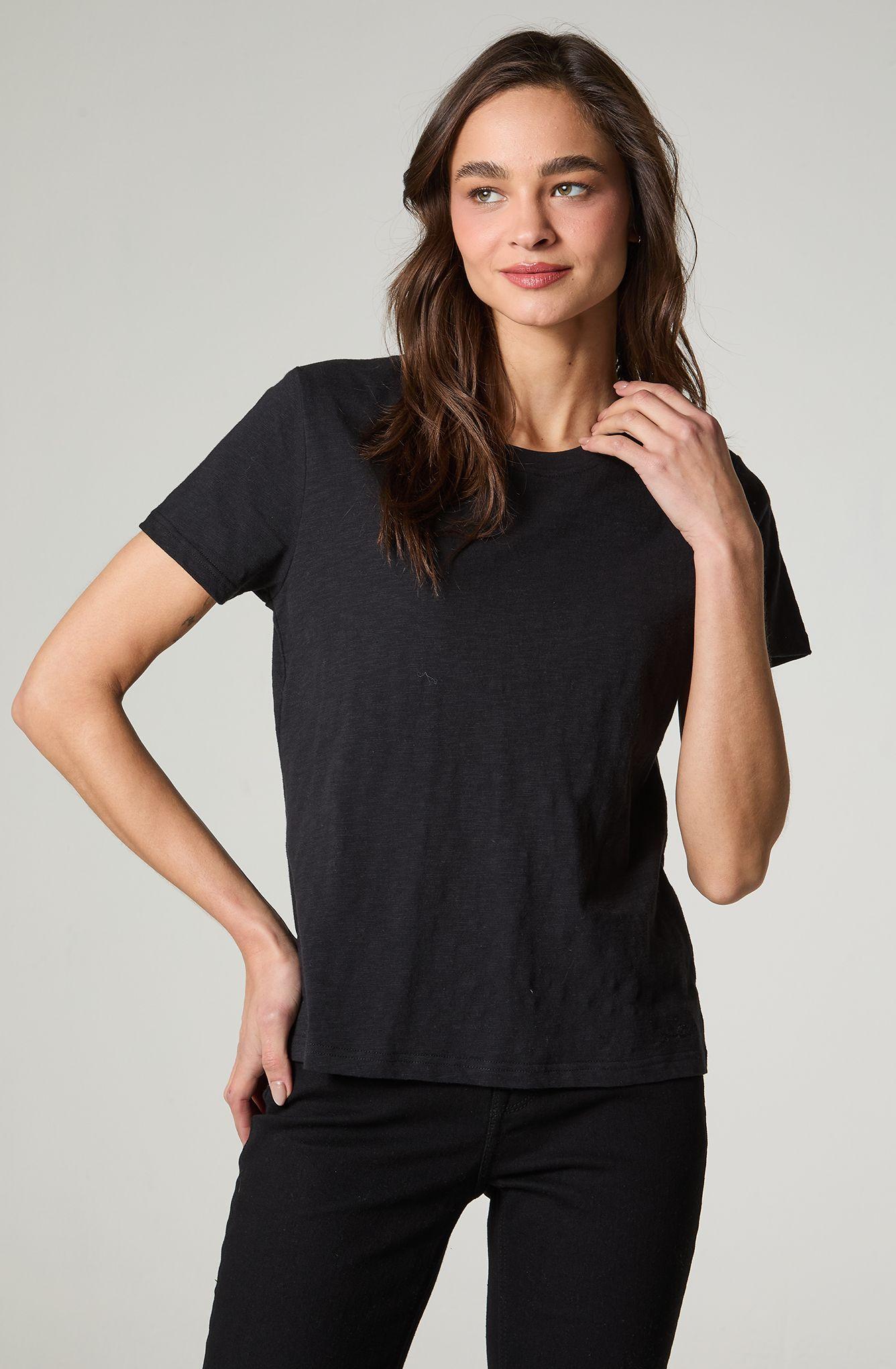 Polera Mujer Manga Corta Slub Regular  Fit Basic-1