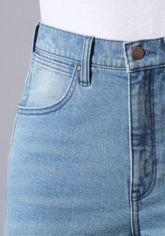 Jeans Tiro Alto Mom Fit Azul   -3