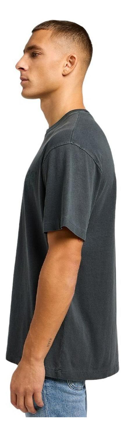 Polera Hombre Logo Loose Tee Washed Black-3