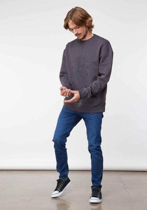 Poleron Hombre  Ls Crew Sws Print Fade Black-3