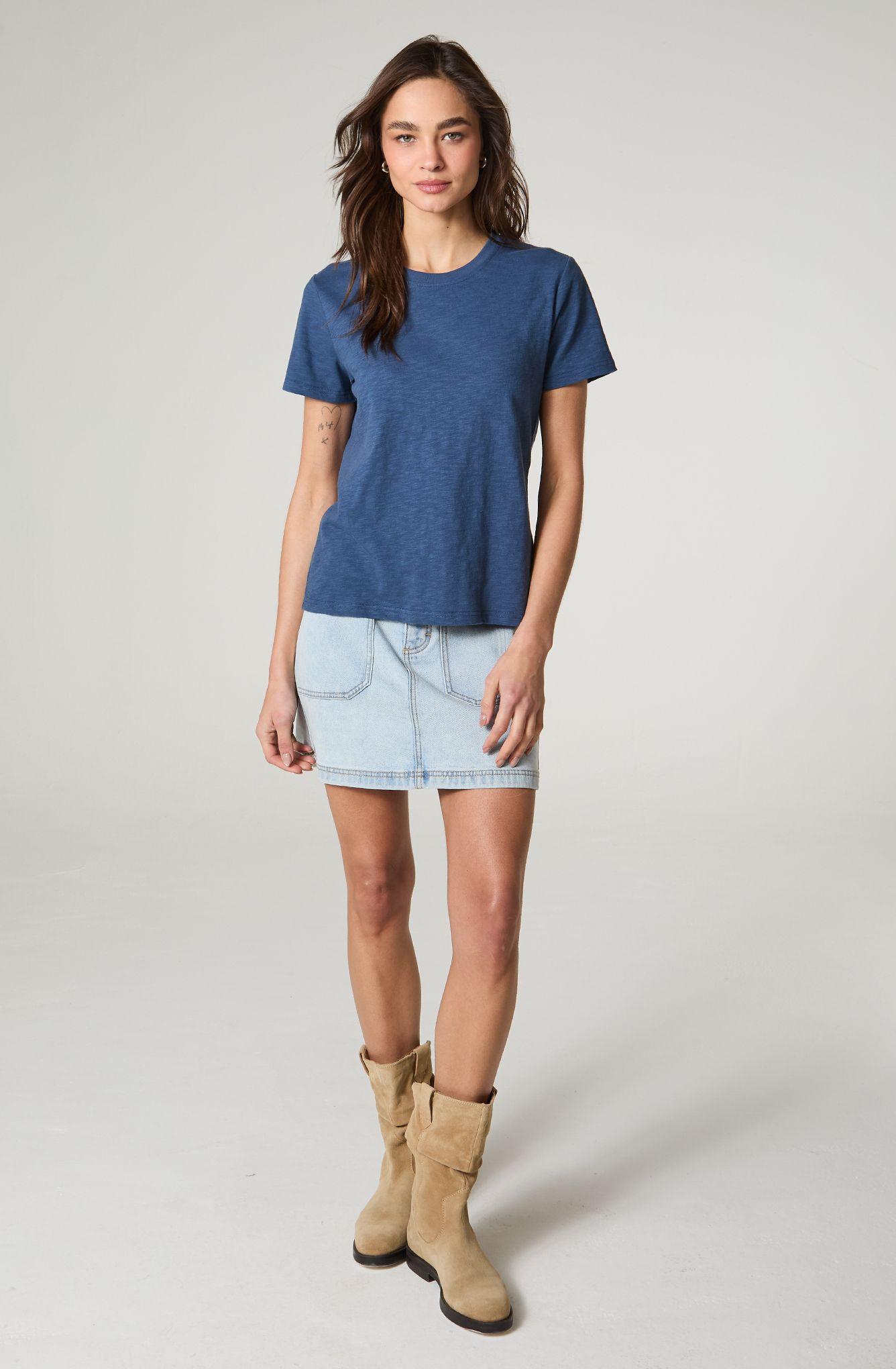 Polera Mujer Manga Corta Slub Regular  Fit Basic-0