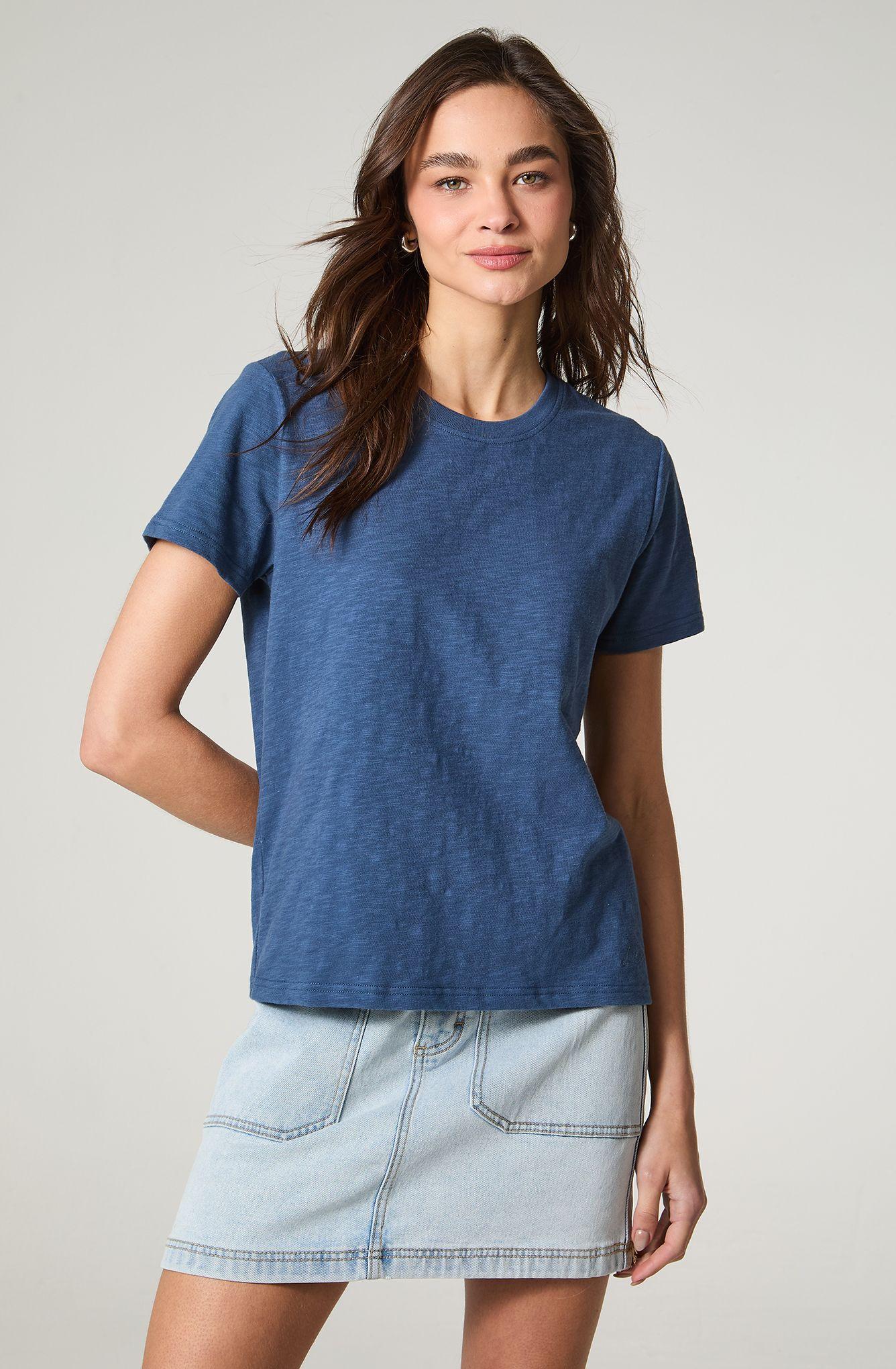 Polera Mujer Manga Corta Slub Regular  Fit Basic-1