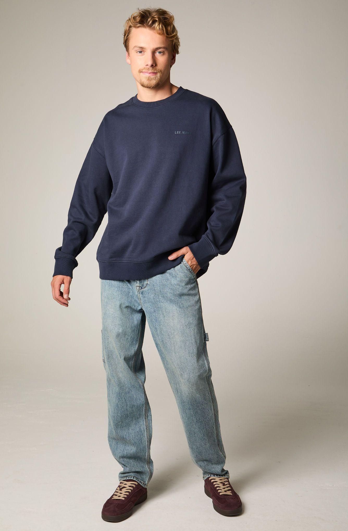 Poleron Hombre Regular Azul Lee Patch -1