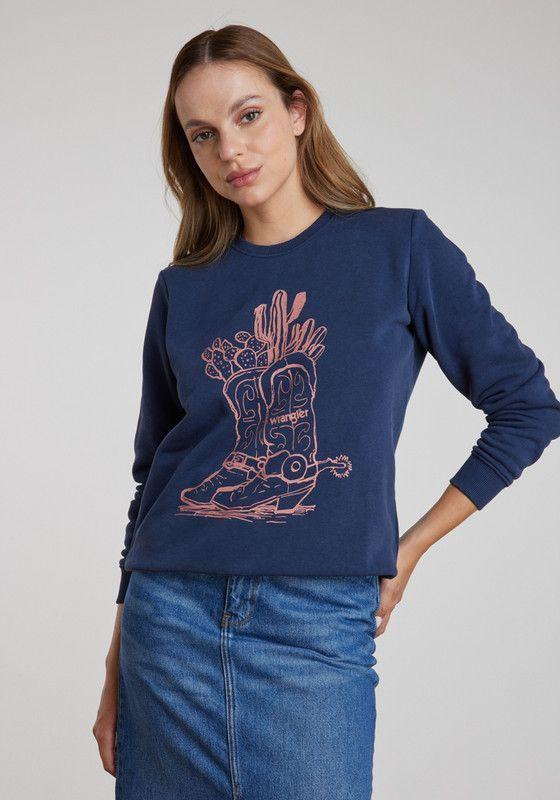 Poleron Mujer Regular Sweat Navy-0