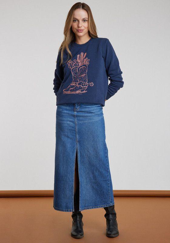Poleron Mujer Regular Sweat Navy-3