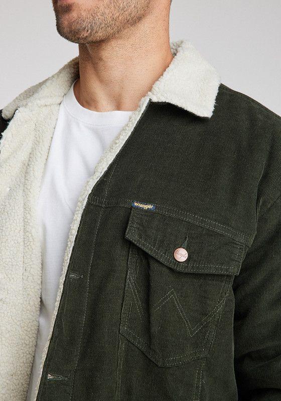 Chaqueta Wrangler Hombre Authentic Corduroy Deep Forest-2