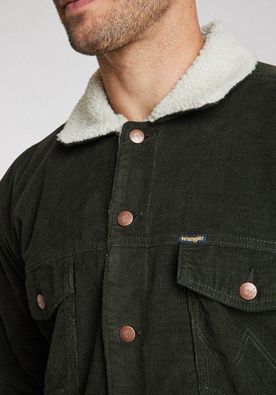 Chaqueta Wrangler Hombre Authentic Corduroy Deep Forest-3