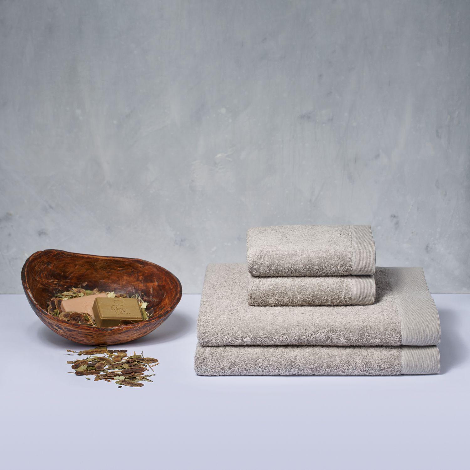 Set 2 toallas mano y 2 toallones baño Elegance gris ostra, 100% algodón, 550 gr/m2-2