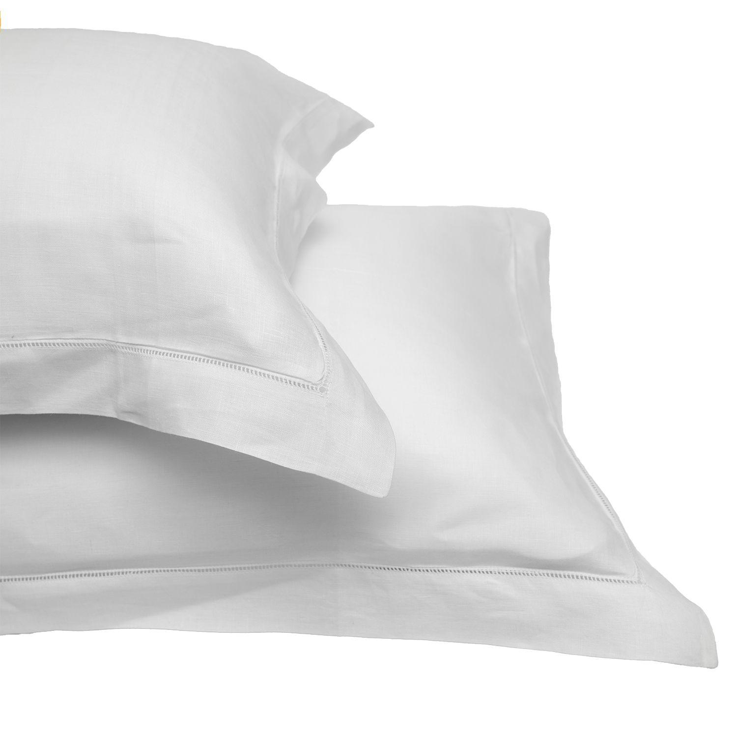 Set 2 fundas de almohada 50x90cm 100% lino, deshiladas a mano-0