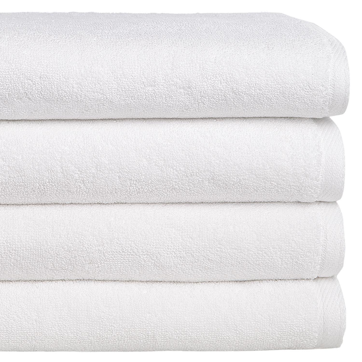 Set 2 toallones de baño y 2 toallas de mano 600 g/m2 algodón egipcio, color blanco-1