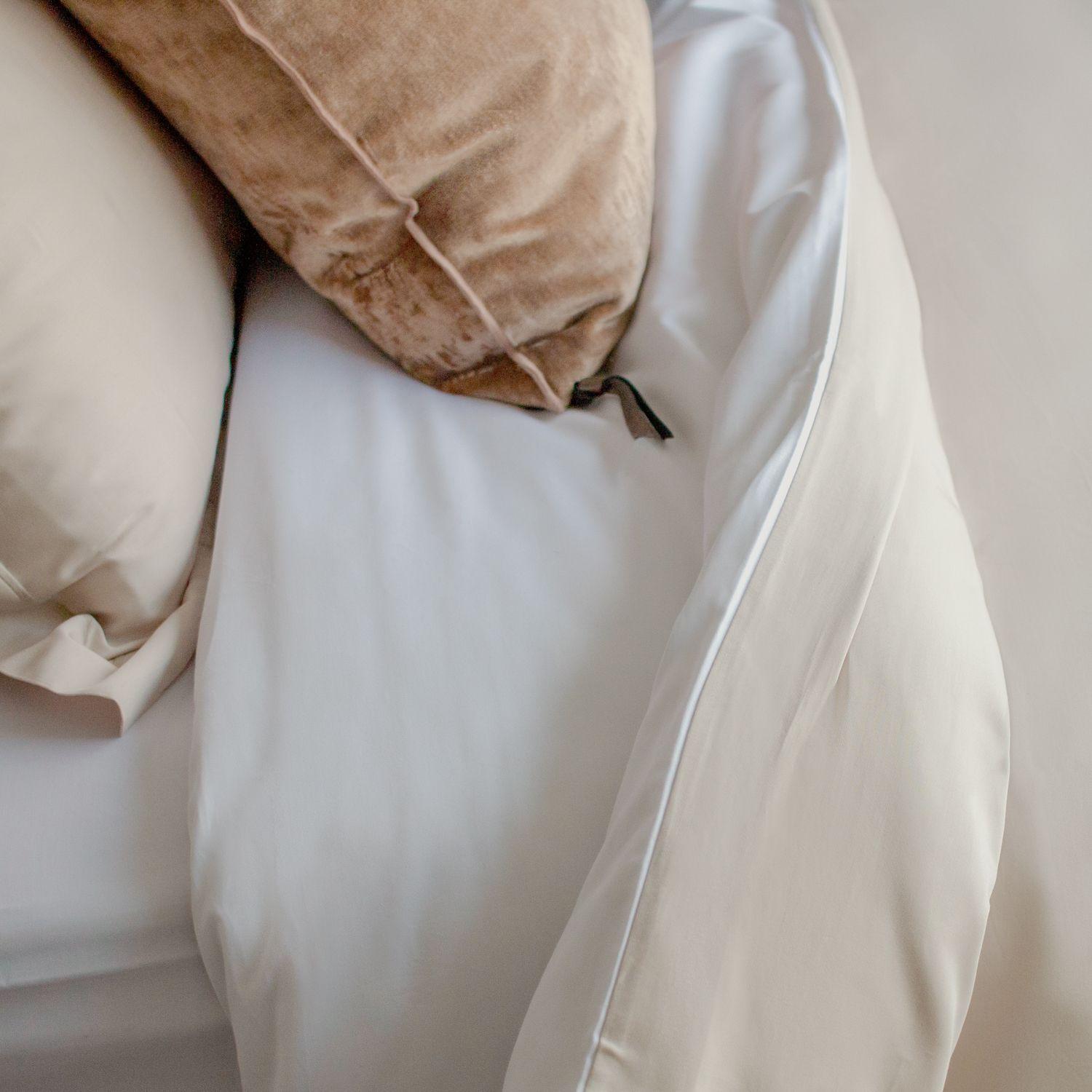 Funda plumón SK reversible 380 hilos 100% algodón blanco/beige-1