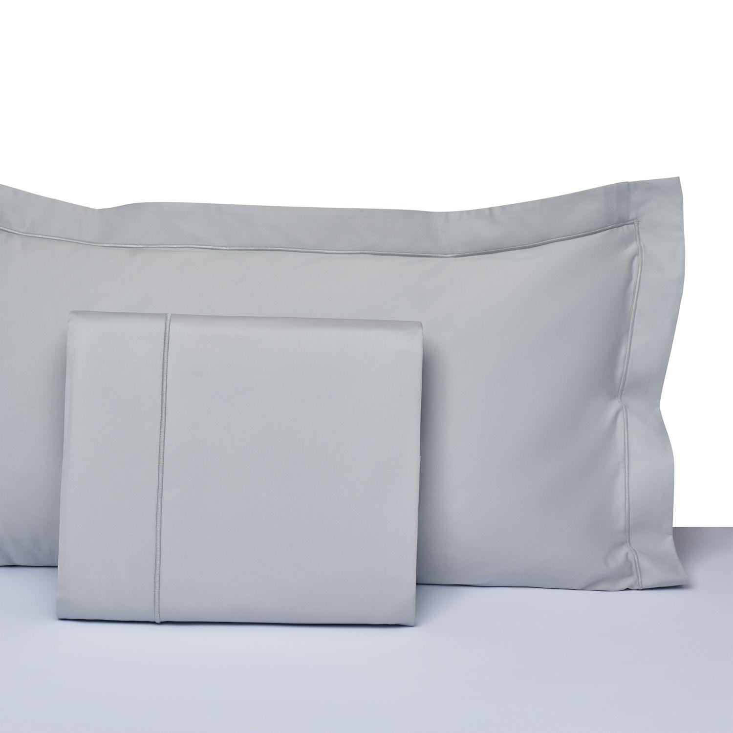 Juego sábanas King Premium Satén 380 hilos, 100% algodón color gris-0