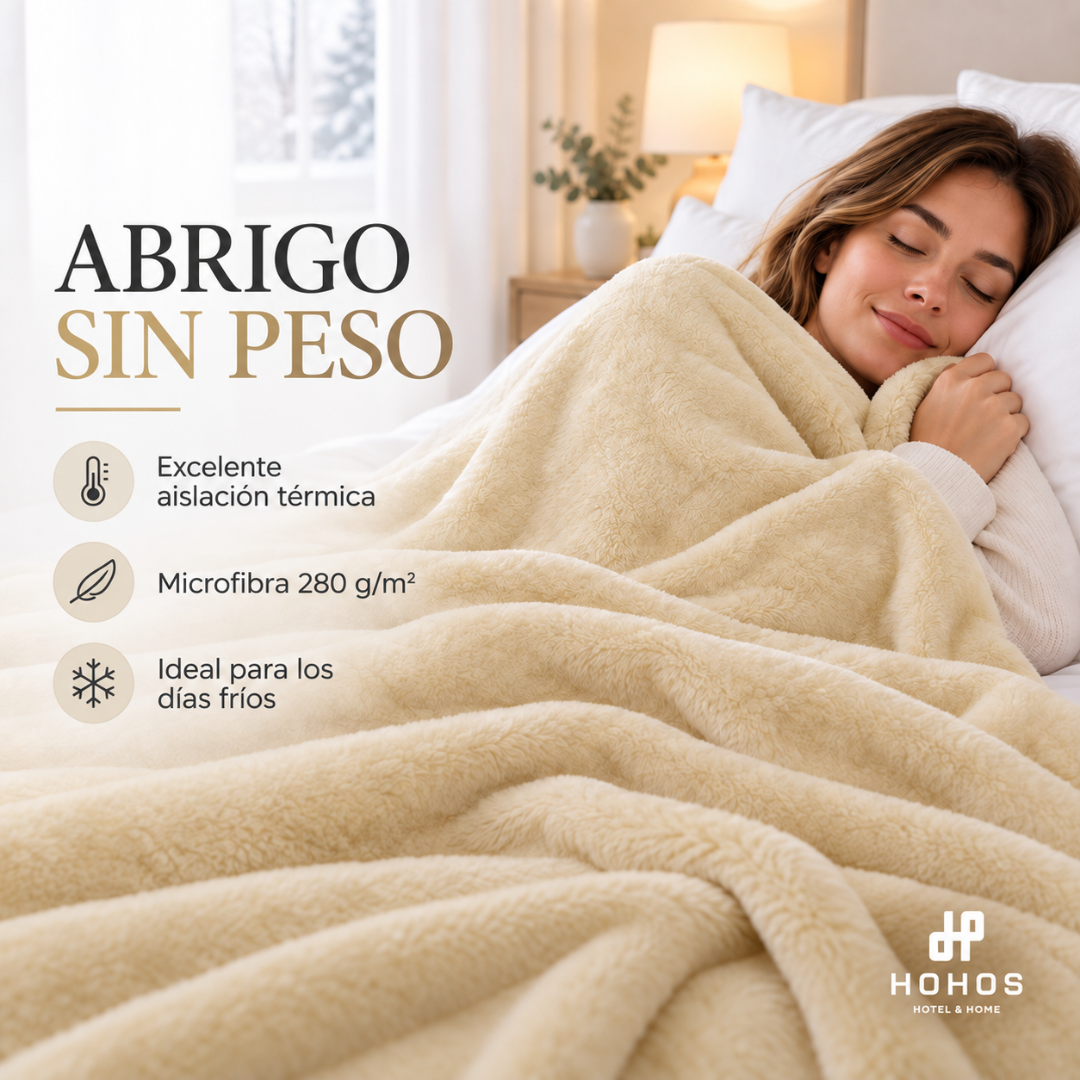 Set 2 frazadas 1,5 plaza polar microfibra color Camel-5