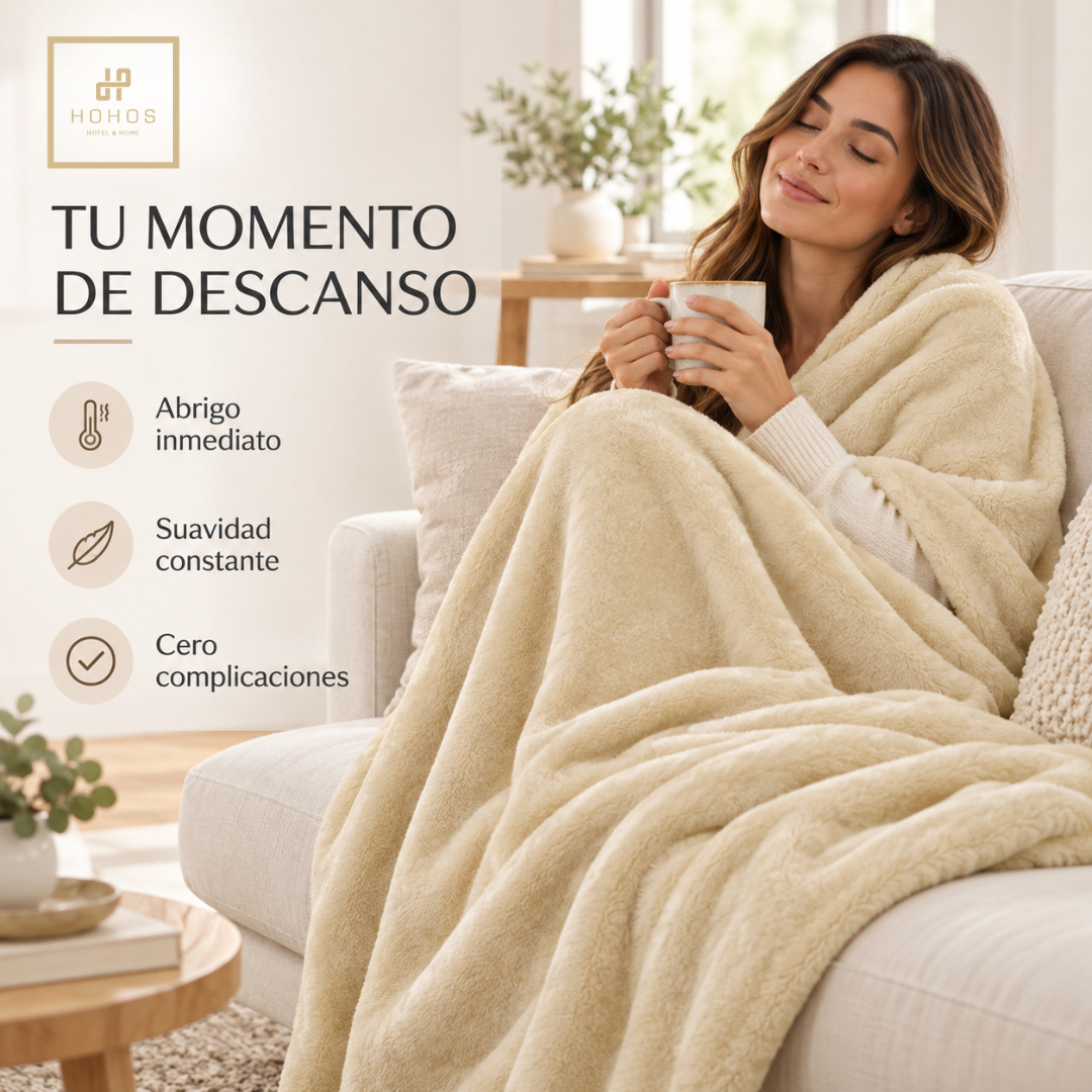 Set 2 frazadas 1,5 plaza polar microfibra color Camel-7