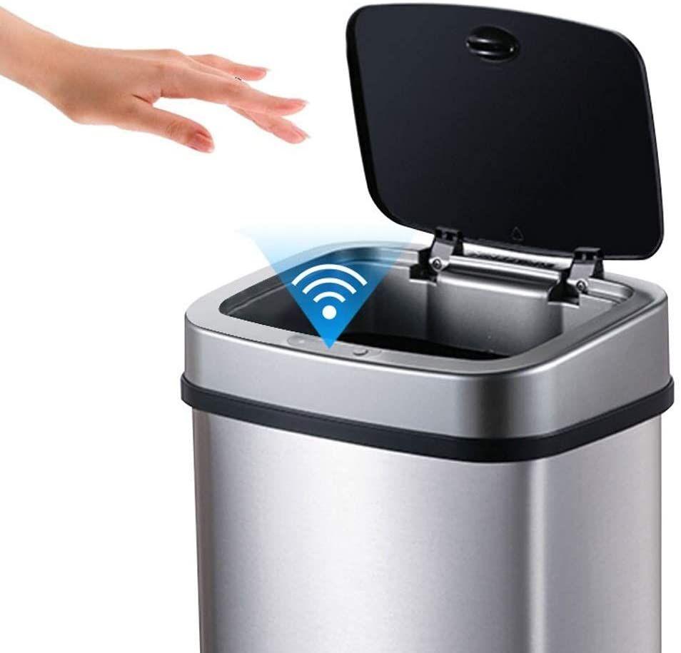 Basurero Automatico Papelera Inteligente Sensor 15 Lts Acero Inoxidable-2