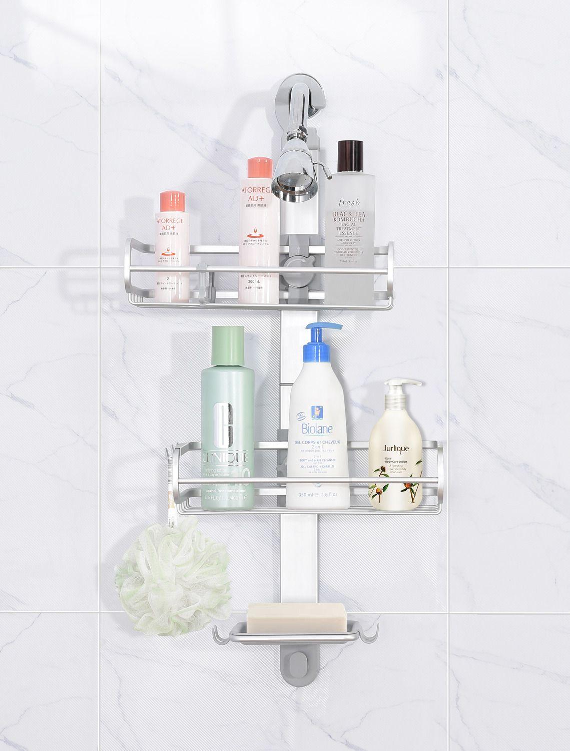 Organizador colgante de ducha aluminio inoxidable baño-2