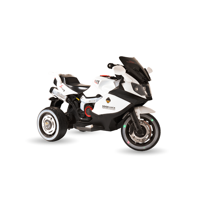 Moto a Batería Deportiva Con Control Parental Blanco-0