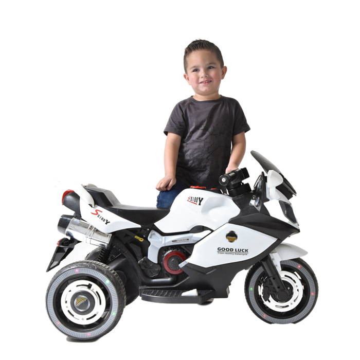 Moto a Batería Deportiva Con Control Parental Blanco-1