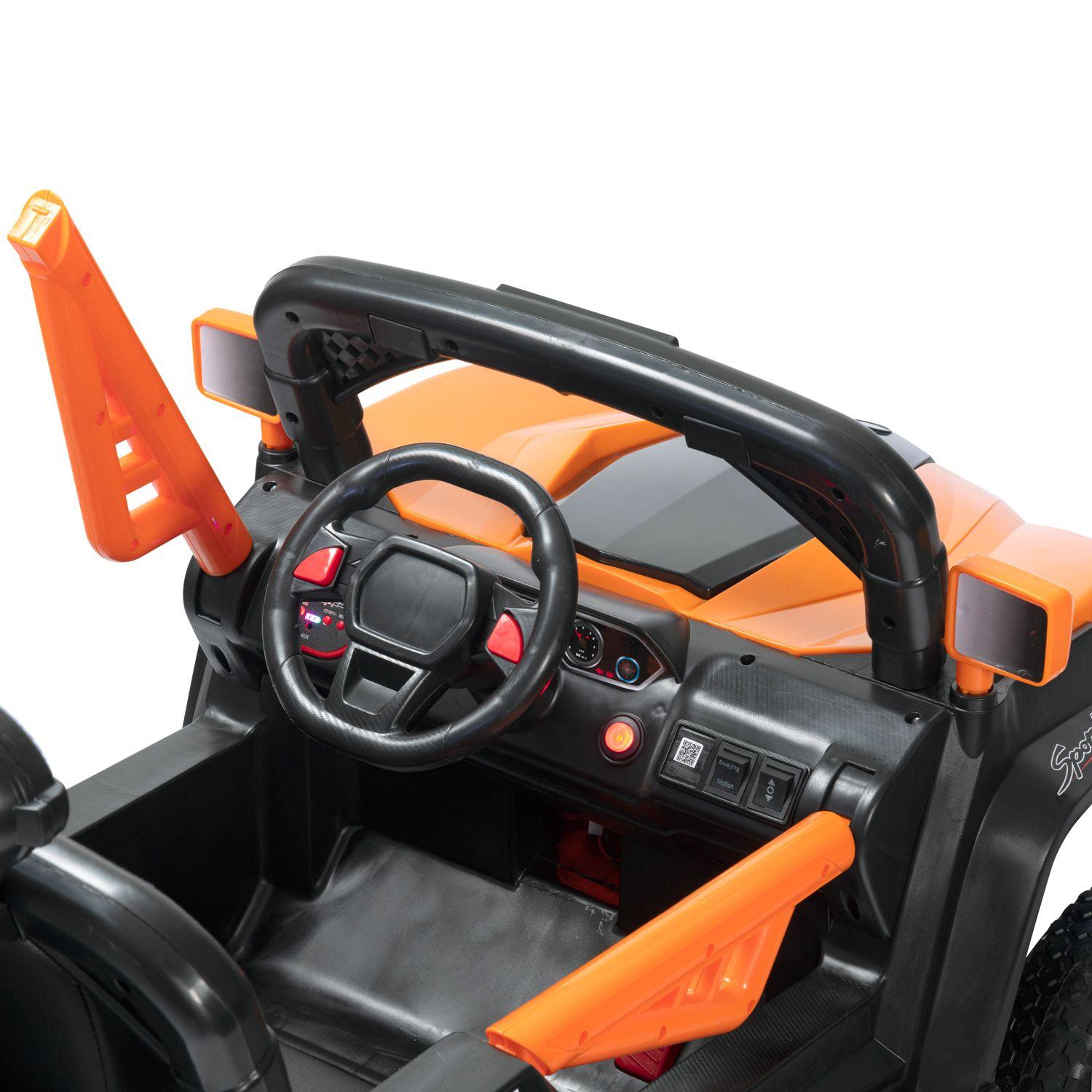 Buggy 4 Motores Ruedas Goma Naranjo-4