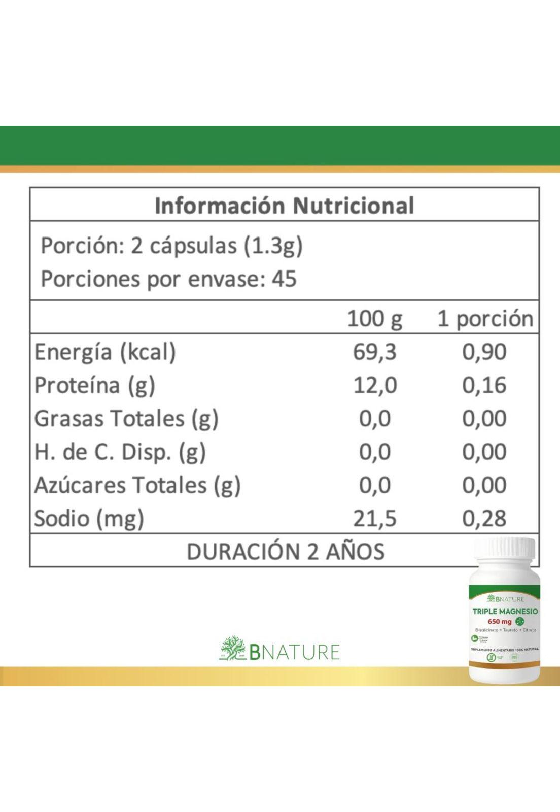 Triple Magnesio (Citrato, Taurato, Bisglicinato)  B NATURE-5