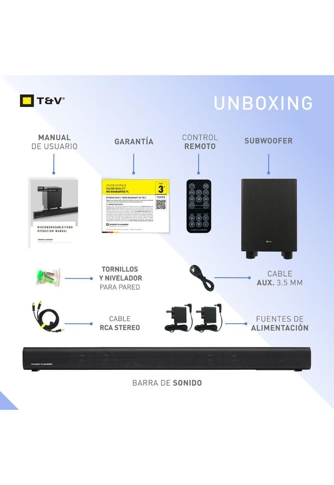 Home theater Barra de sonido Wireless 2.1 Bluetooth Optica-3