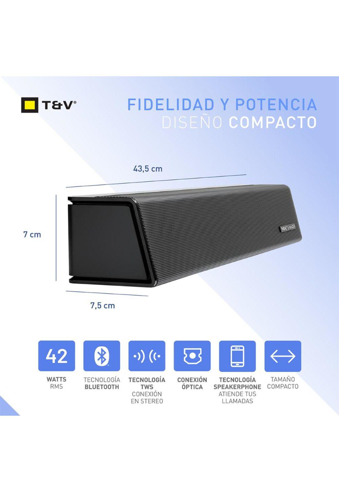 Barra De Sonido Compacta Entrada Optica Bluetooth Tecno Tws-1