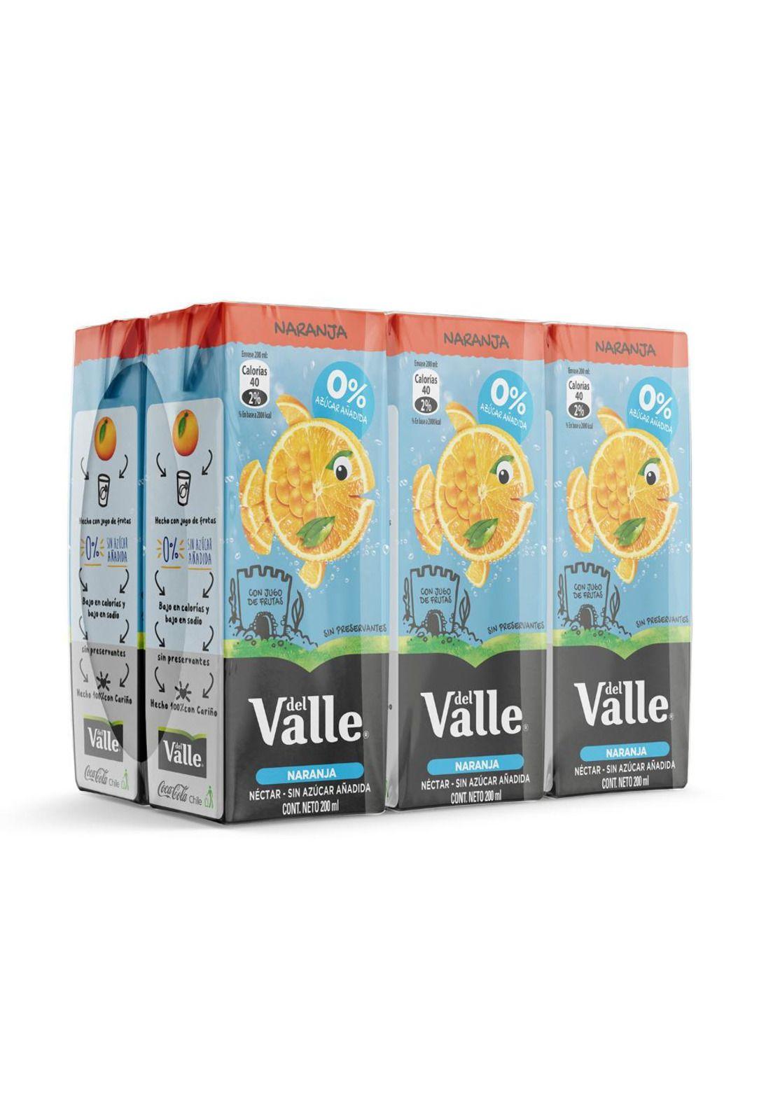 Jugo Del Valle Sin Azúcar Añadida Naranja 200 ml x6 Cajitas-1