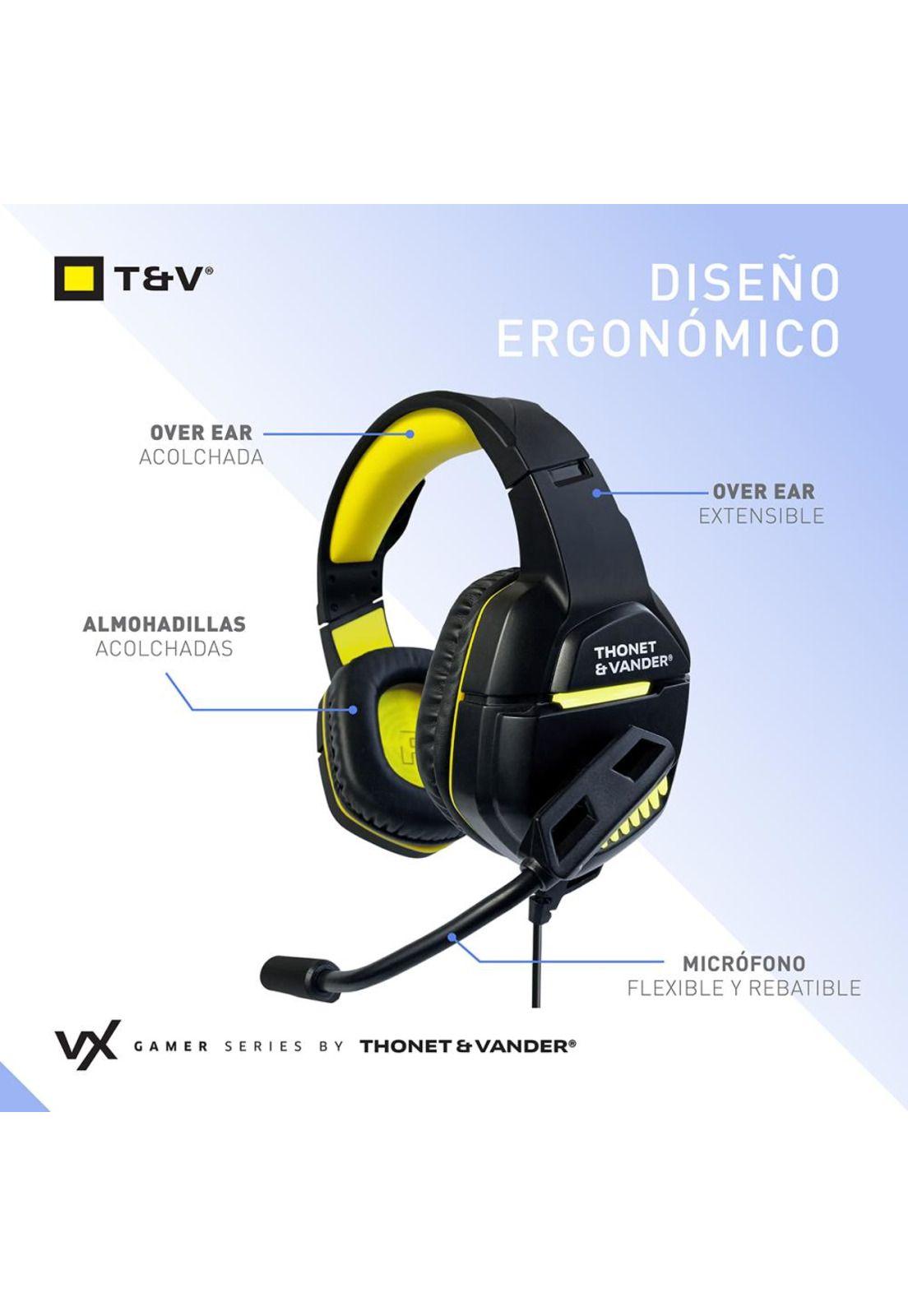 Audifono Gamer Mic Ergonomico control volumen luz led-1