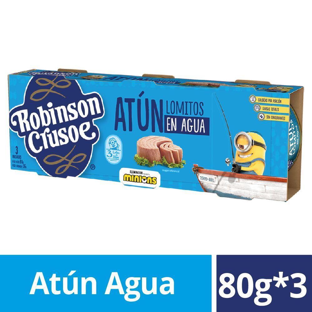 Atún Lomitos Agua Tripack Robinson Crusoe 3 x 80gr-0