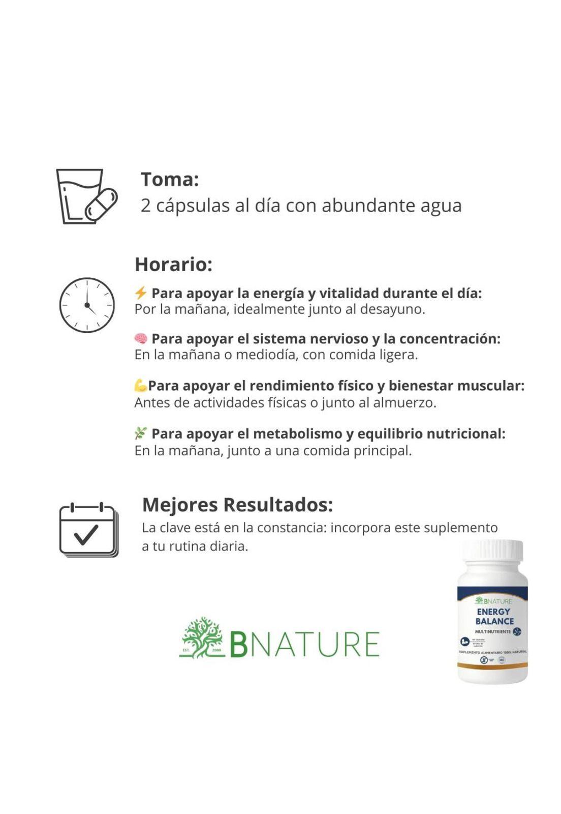 Energy Balance · B Complex · Magnesio · Biotina · 60 caps-2