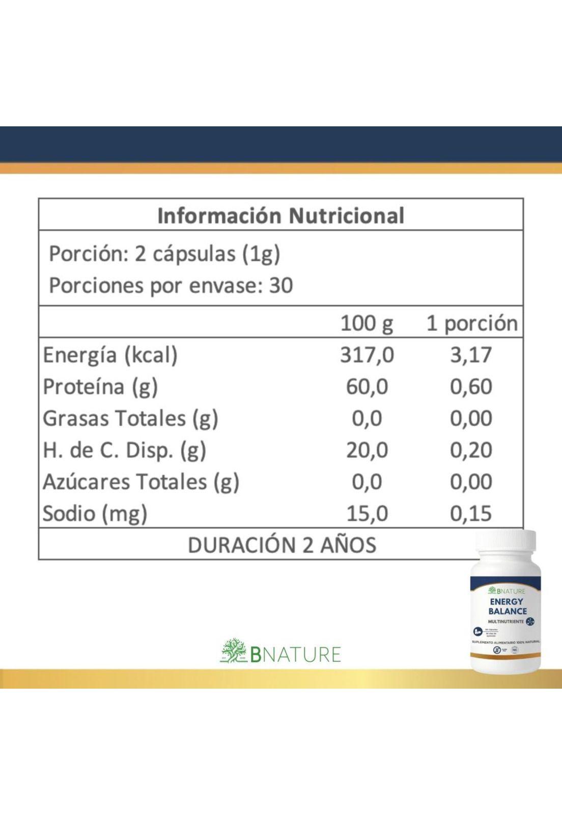 Energy Balance · B Complex · Magnesio · Biotina · 60 caps-4