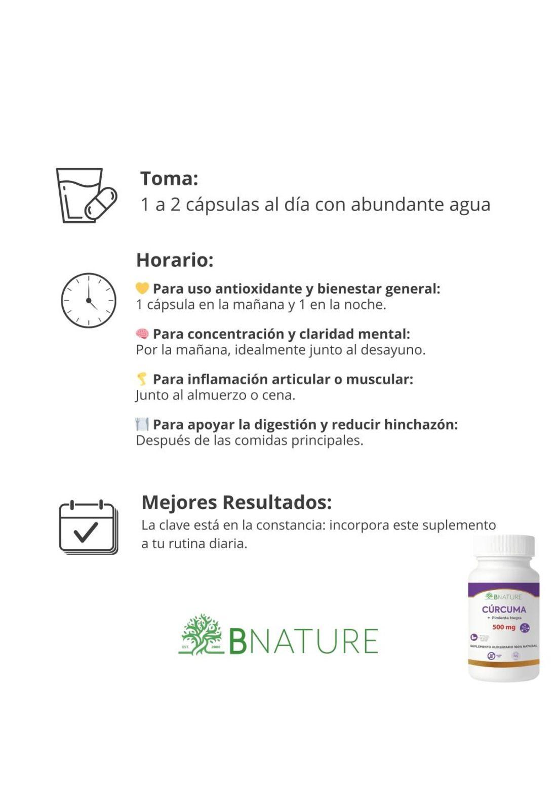 Curcuma + Pimienta Negra | 500mg 90 cápsulas B NATURE-3