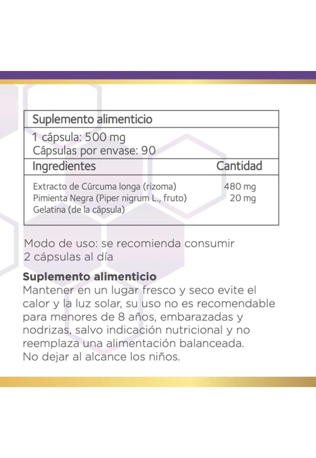 Curcuma + Pimienta Negra | 500mg 90 cápsulas B NATURE-4
