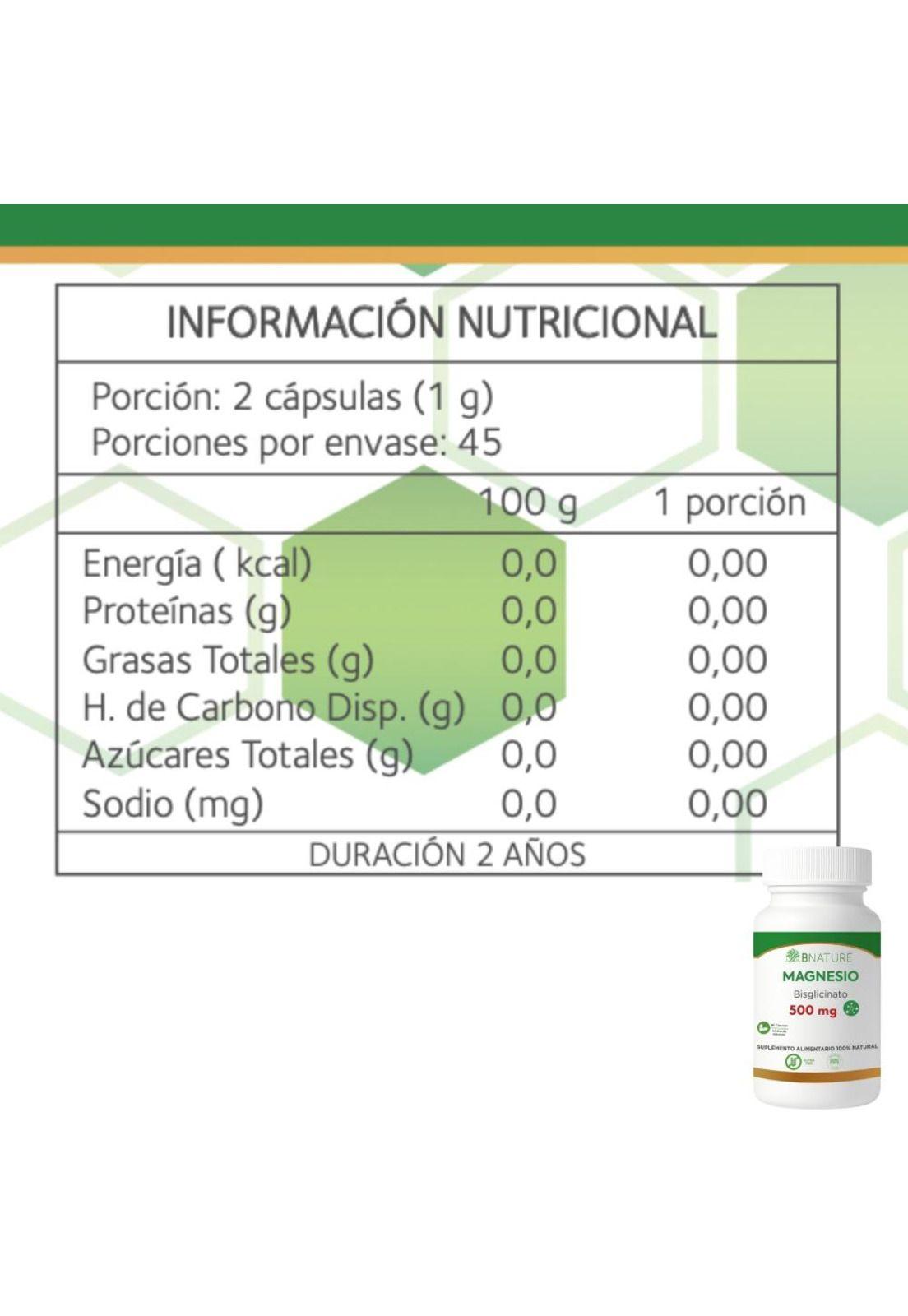 Magnesio Bisglicinato 500mg | Suplemento 90 caps B NATURE-5