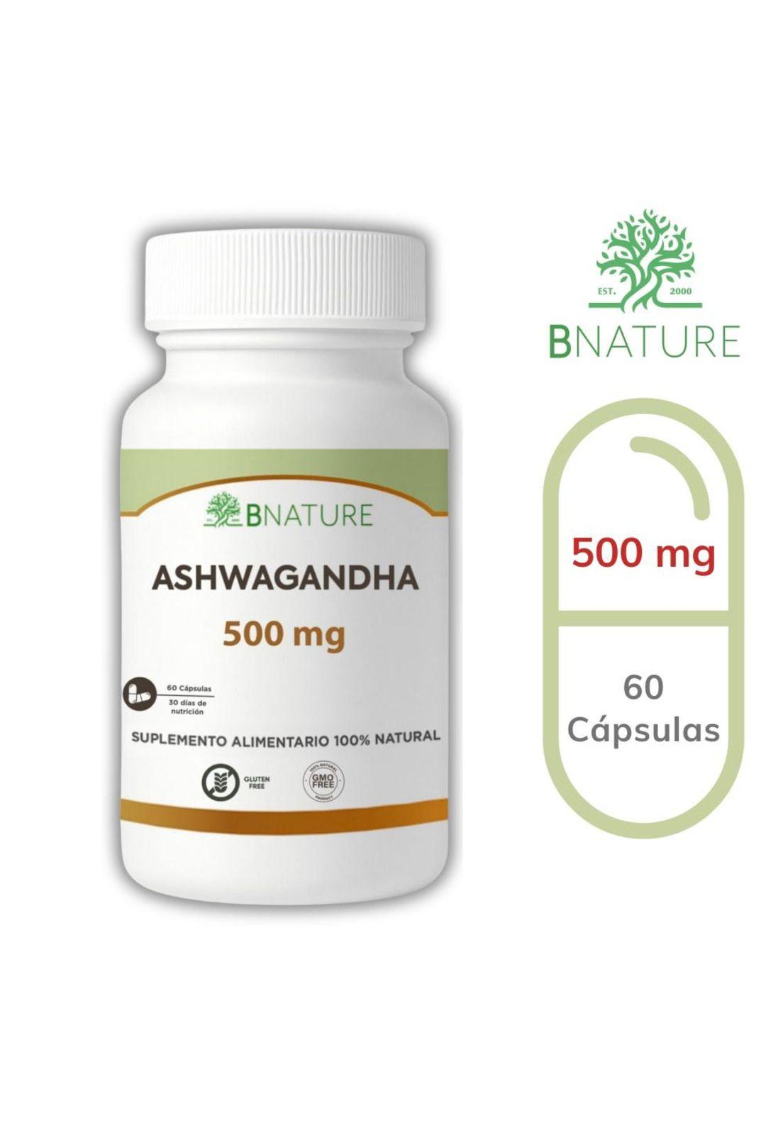 Ashwagandha 500mg | Suplemento Natural 60 caps B NATURE-6