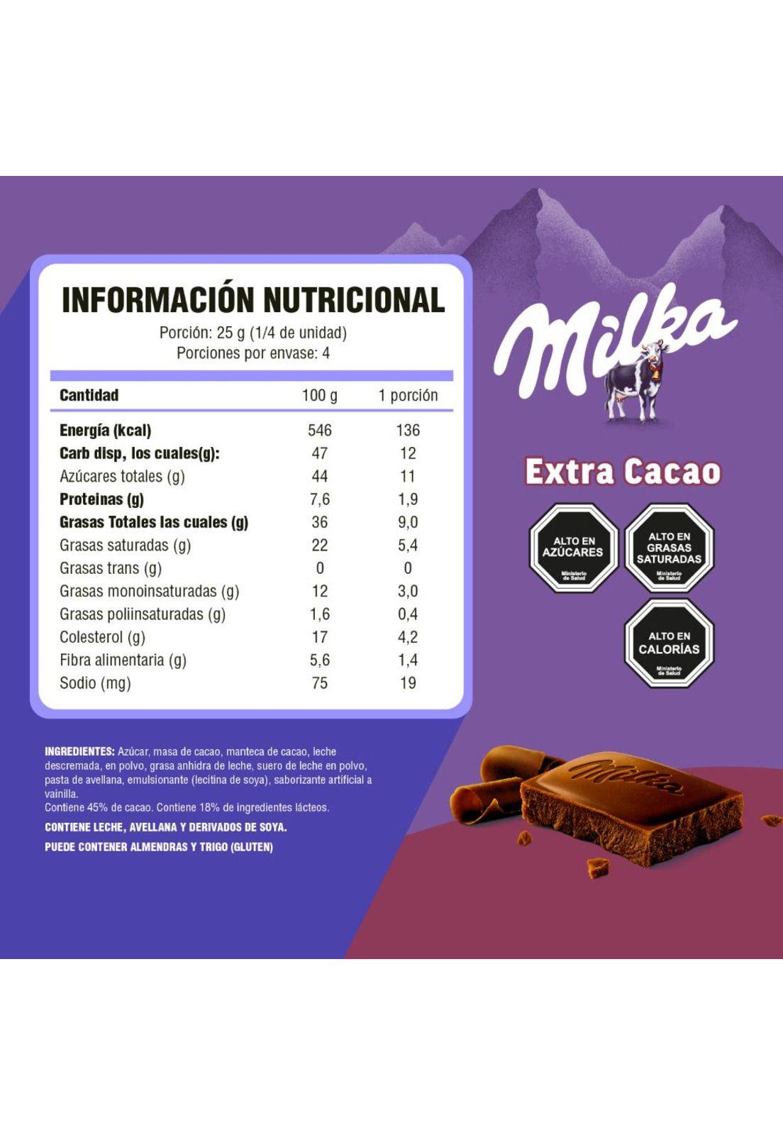 Chocolate Milka® Amargo 45% Cacao Barra 100 G-5
