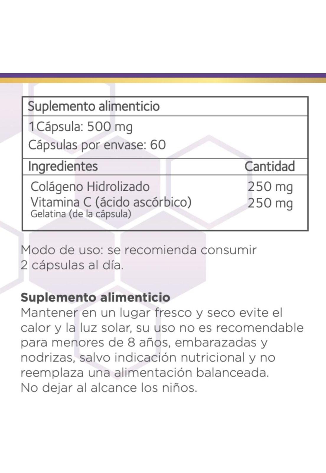 Colágeno Hidrolizado + Vitamina C 500mg | 60 caps B NATURE-4