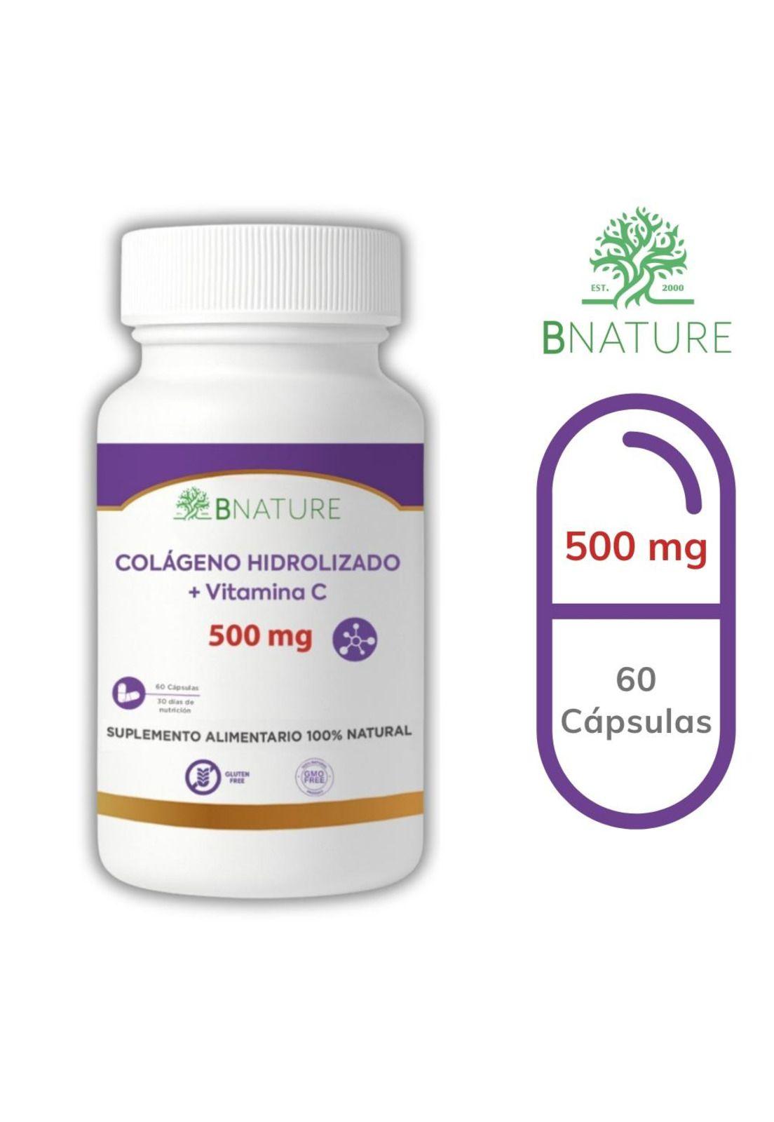 Colágeno Hidrolizado + Vitamina C 500mg | 60 caps B NATURE-6