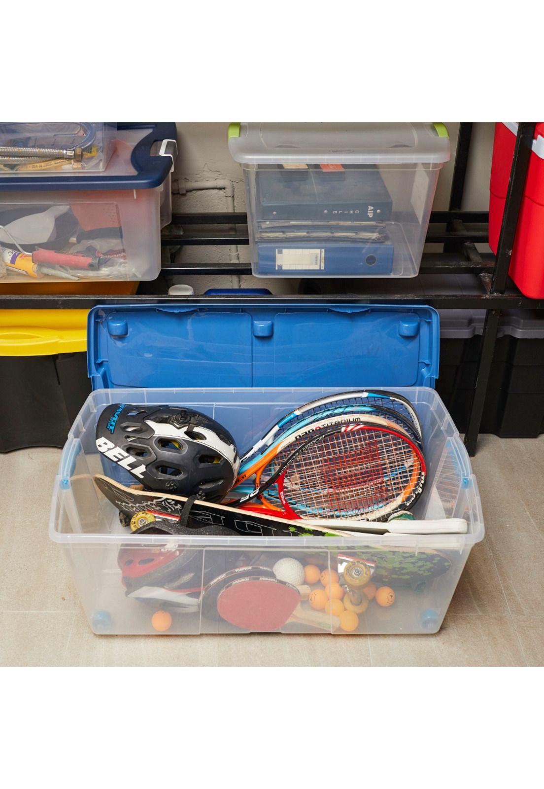 Caja Organizadora Rollbox 100 Litros Transparente Con Ruedas-2