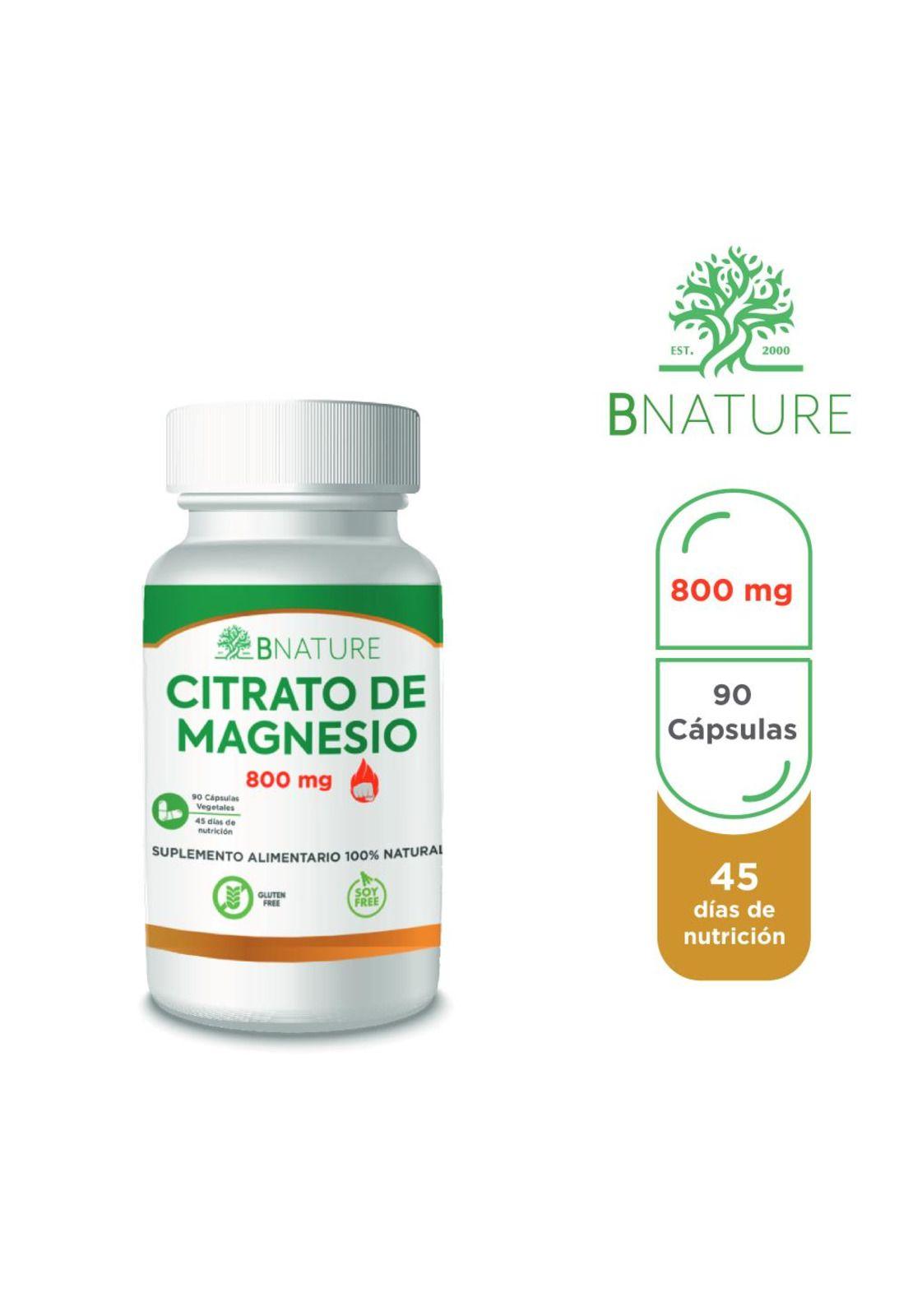 Citrato de Magnesio B Nature 800mg (90 Cápsulas)-1
